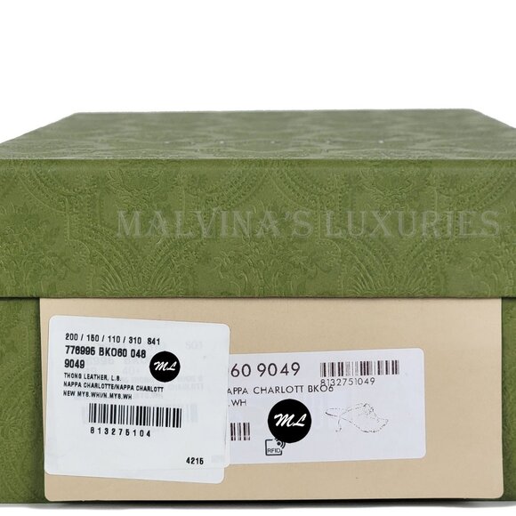 GUCCI SHOES DOUBLE G MARMONT LOGO WHITE QUILTED THONG SANDALS - Picture 15 of 15